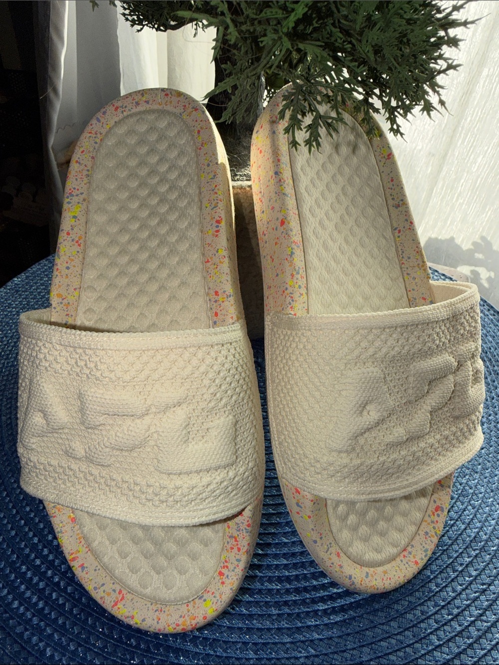 APL Cream Speckled Slide Sandals
